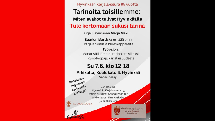 Tarinoita toisillemme: Miten evakot tulivat Hyvinkäälle&nbsp;7.6.